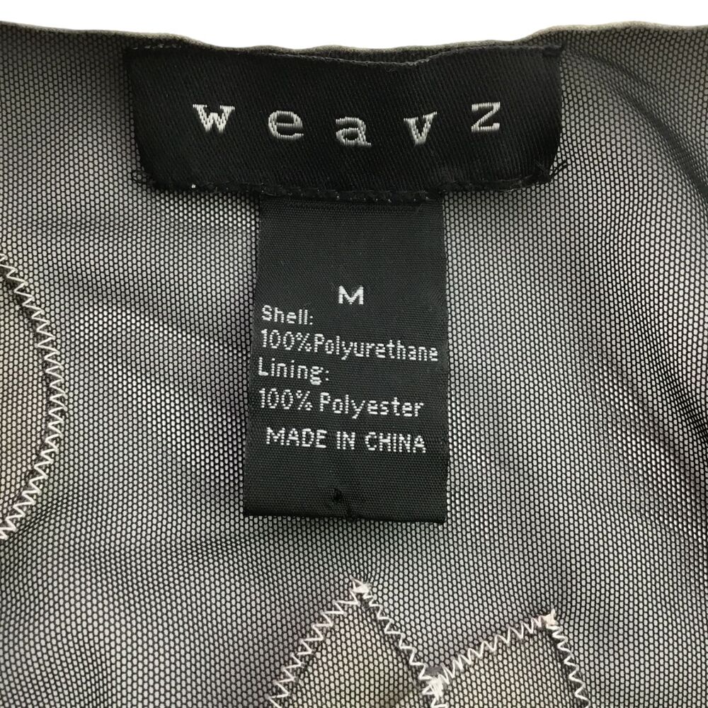 Weavz Women's Artsy Mesh Zip Up Jacket with White Vegan Leather 3D Rosettes sz M - Picture 16 of 16